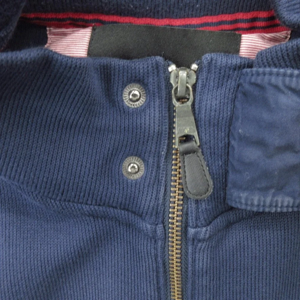 Banana Republic Jacket Mens XL Navy Blue Full Zip Cotton Stand Collar